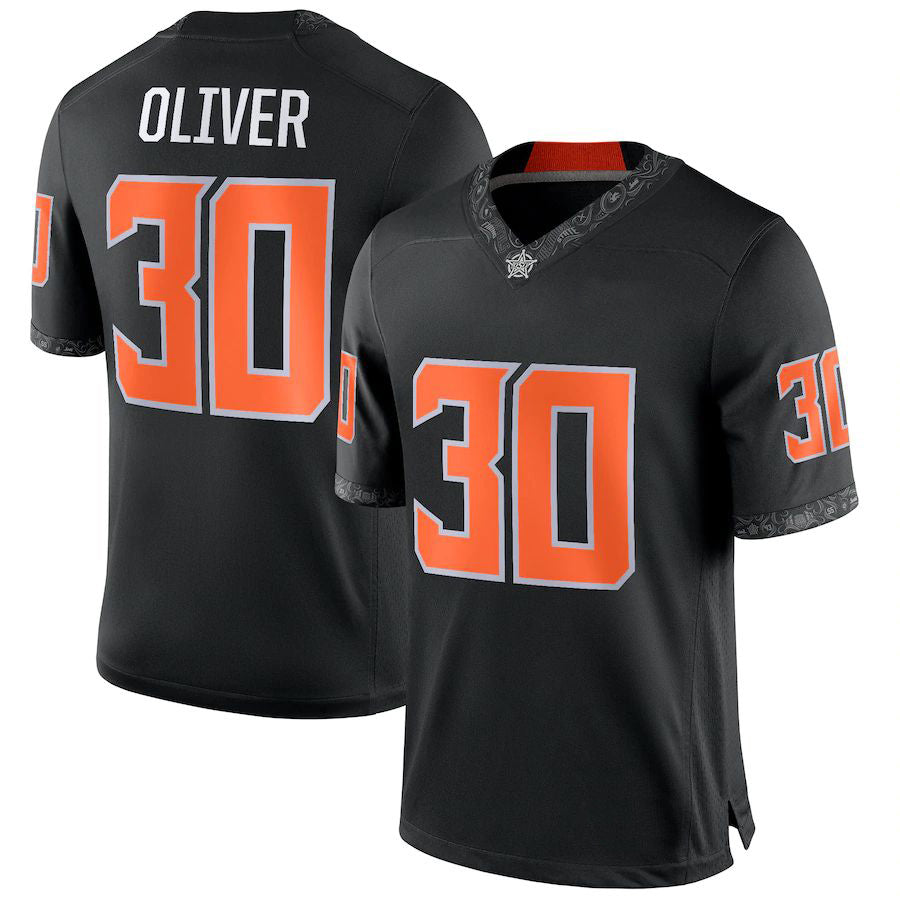 O.State Cowboys #30 Collin Oliver NIL Replica Football Jersey Black Stitched American College Jerseys