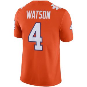 C.Tigers #4 Deshaun Watson Alumni Player Game Jersey  Orange Stitched American College Jerseys