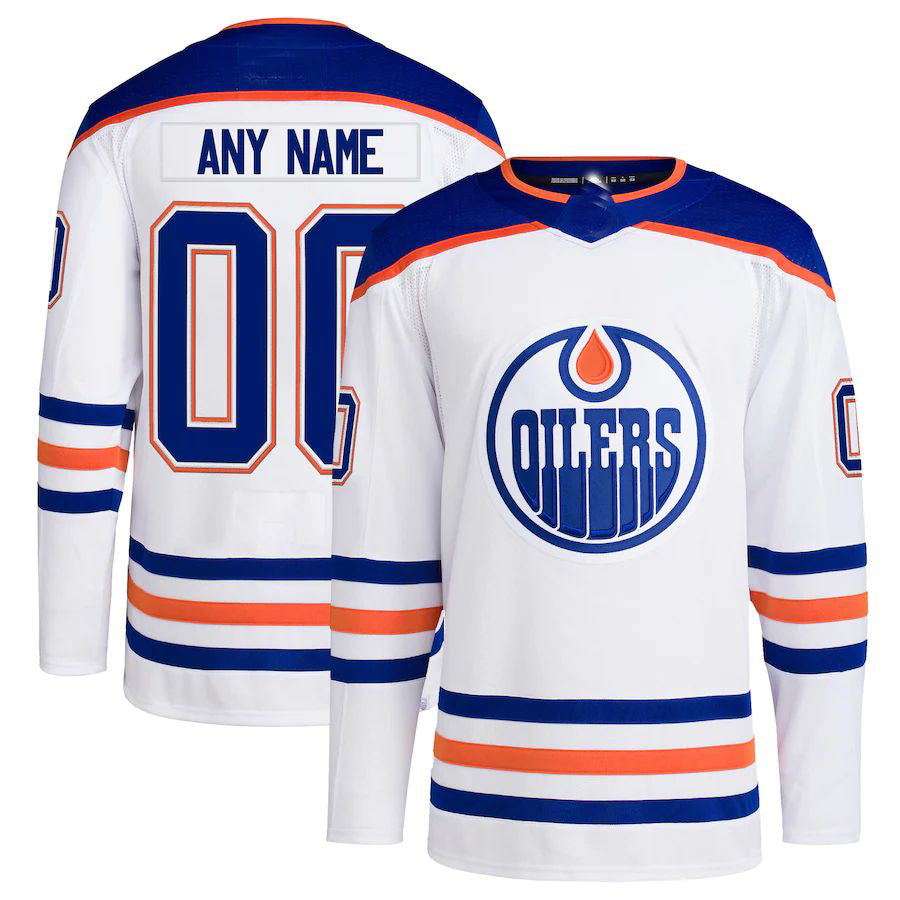 Custom E.Oilers Away Primegreen Authentic Pro White Stitched American Hockey Jerseys