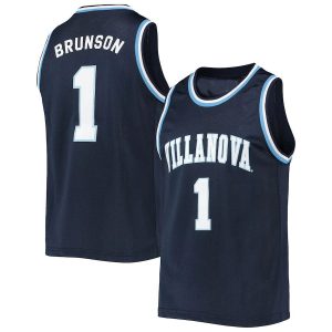 V.Wildcats #1 Jalen Brunson Original Retro Brand Alumni Commemorative Classic Basketball Jersey Navy Stitched American College Jerseys