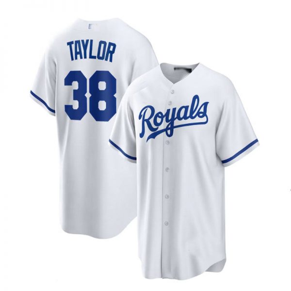 Kansas City Royals #38 Josh Taylor Home Replica Player Jersey - White Baseball Jerseys