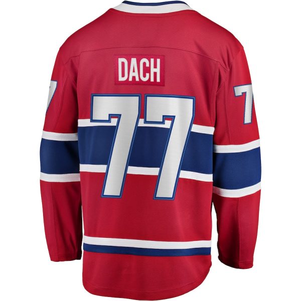 M.Canadiens #77 Kirby Dach Fanatics Branded Home Breakaway Player Jersey Red Stitched American Hockey Jerseys