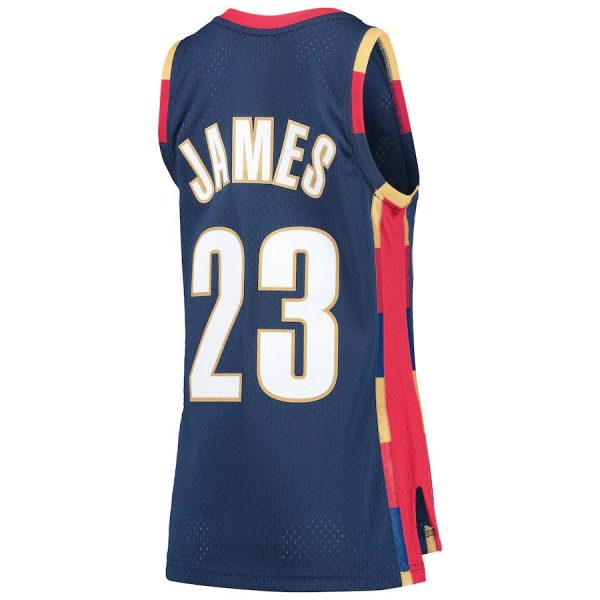 C.Cavaliers #23 LeBron James Mitchell & Ness Hardwood Classics Swingman Jersey Navy Stitched American Basketball Jersey