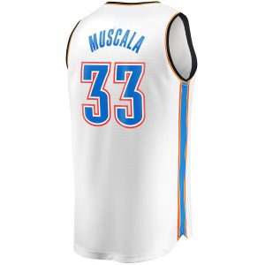 OC.Thunder #33 Mike Muscala Fanatics Branded  Fast Break Replica Jersey Association Edition White Stitched American Basketball Jersey