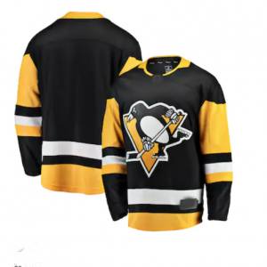 P.Penguins Fanatics Branded Breakaway Home Jersey Black Stitched American Hockey Jerseys