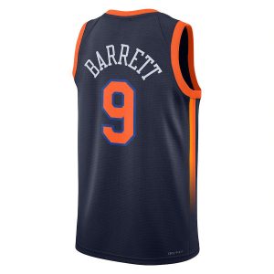 NY.Knicks #9 RJ Barrett Jordan Brand 2022-23 Swingman Jersey Statement Edition Navy Stitched American Basketball Jersey