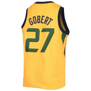 U.Jazz #27 Rudy Gobert Jordan Brand  2020-21 Player Jersey Statement Edition Gold Stitched American Basketball Jersey
