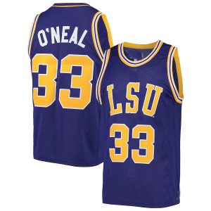 L.Tigers #33 Shaquille O'Neal Original Retro Brand Alumni Basketball Jersey Purple Basketball Jersey Stitched American College Jerseys