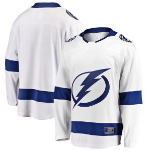 TB.Lightning Fanatics Branded Breakaway Away Jersey  White Stitched American Hockey Jerseys