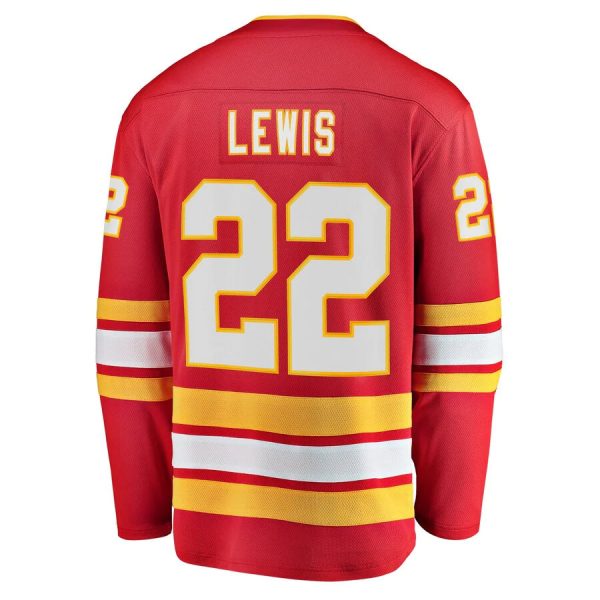 C.Flames #22 Trevor Lewis Fanatics Branded Home Breakaway Player Jersey Red Stitched American Hockey Jerseys