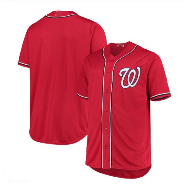 Washington Nationals Big & Tall Alternate Replica Team Jersey - Red Baseball Jerseys