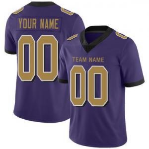 Custom Men's American Baltimore Ravens Purple Colo...