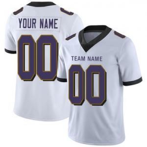 Custom Men's American Baltimore Ravens White Vapor...