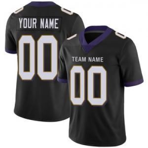 Custom Men's American Baltimore Ravens Black Vapor...