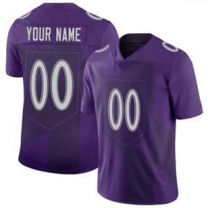 Custom Men's American Baltimore Ravens Purple City...
