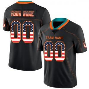 Custom Miami Dolphins Stitched American Football J...
