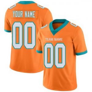 Custom Miami Dolphins Stitched American Football J...