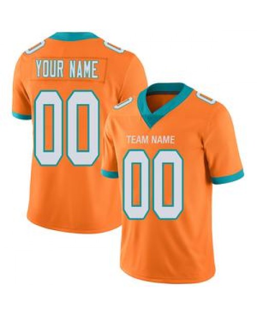 Custom Miami Dolphins Stitched American Football J...