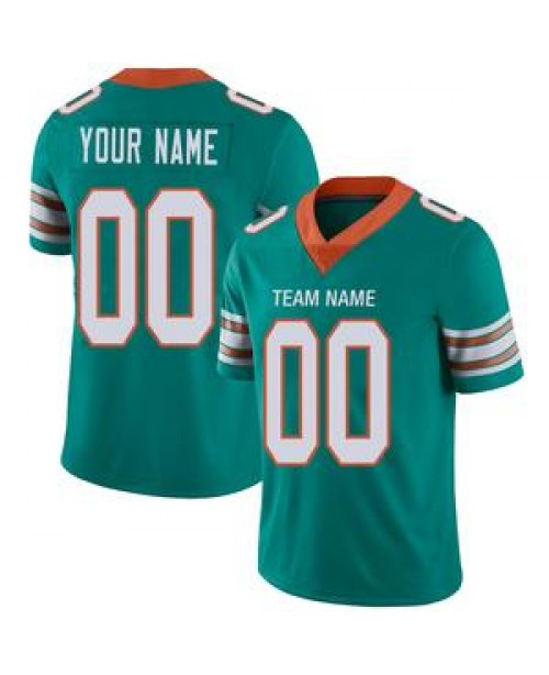 Custom Miami Dolphins Stitched American Football J...