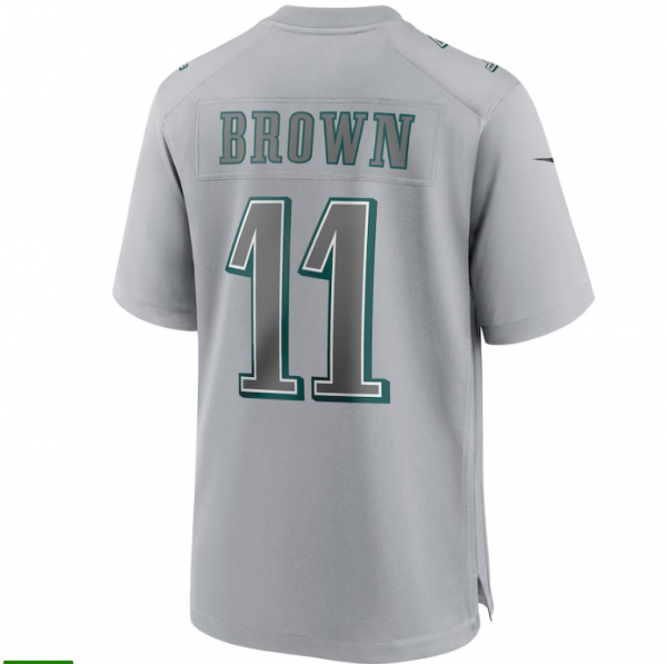 P.Eagles #11 A.J. Brown Super Bowl LVII Patch Atmosphere Fashion Game Jersey Gray Stitched American Football Jerseys
