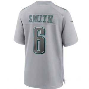 P.Eagles #6 DeVonta Smith Super Bowl LVII Patch Atmosphere Fashion Game Jersey Gray Stitched American Football Jerseys
