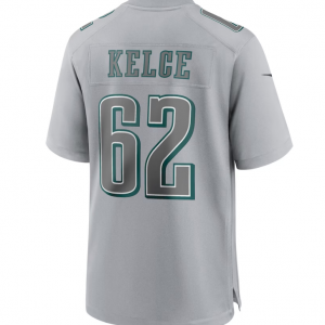 P.Eagles #62 Jason Kelce Super Bowl LVII Patch Atmosphere Fashion Game Jersey Gray Stitched American Football Jerseys