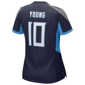 T.Titans #10 Vince Young Navy Game Retired Player Jersey Stitched American Football Jerseys