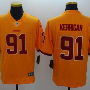 redskins gold #91 jersey