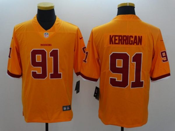 redskins gold #91 jersey