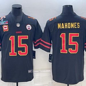 chiefs #15 black red jersey
