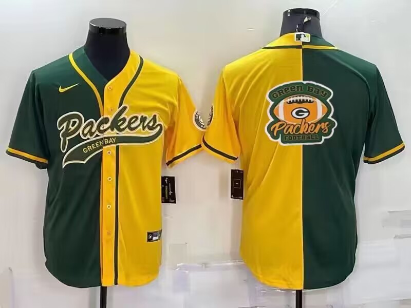 packers split baseball style jersey