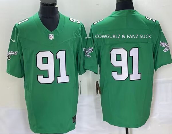 custom kelly green #91 jersey