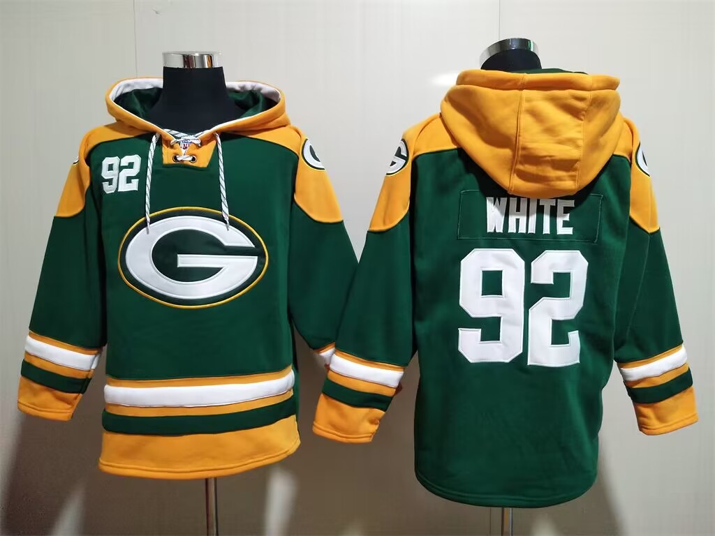 packers #92 white  hoodie