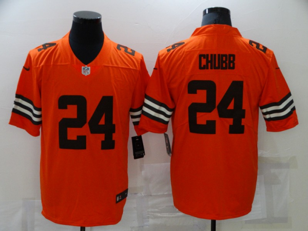 Browns  #24 chubb orange jersey