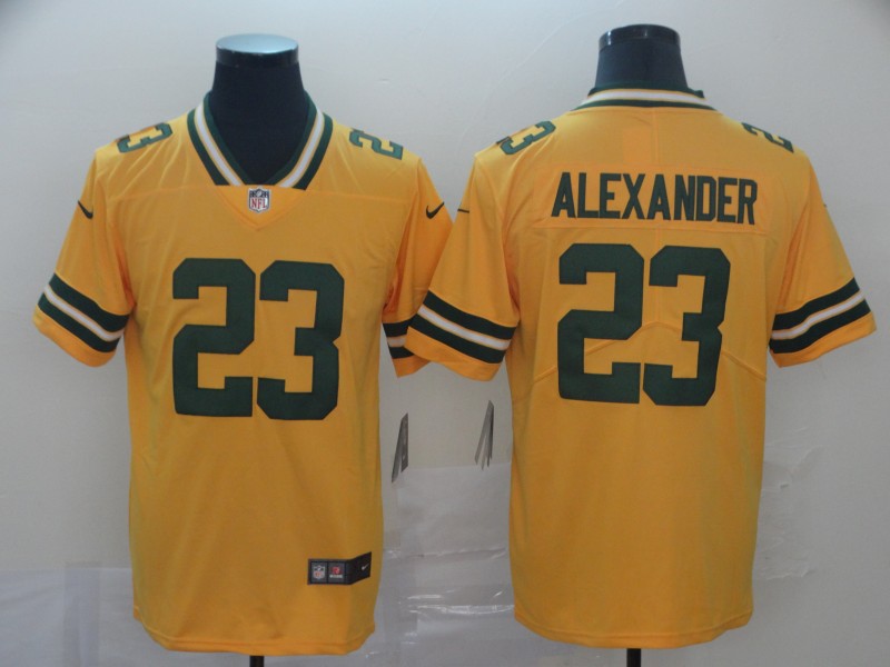 packers yellow #23 jersey
